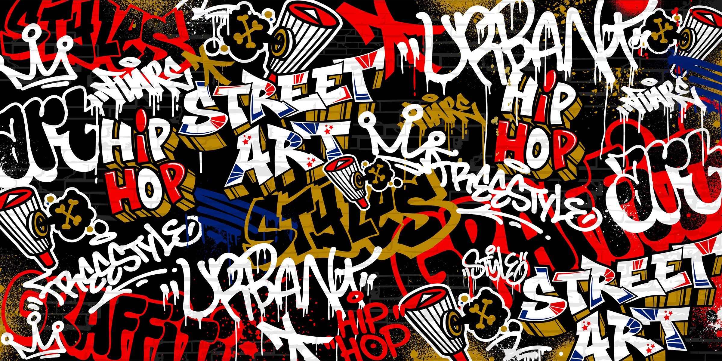Hip-hop graffiti wall