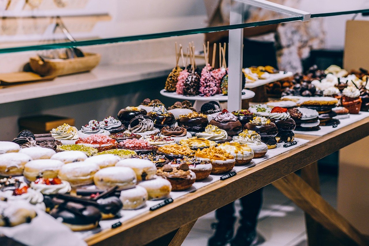 Bakery full of pastries and donuts